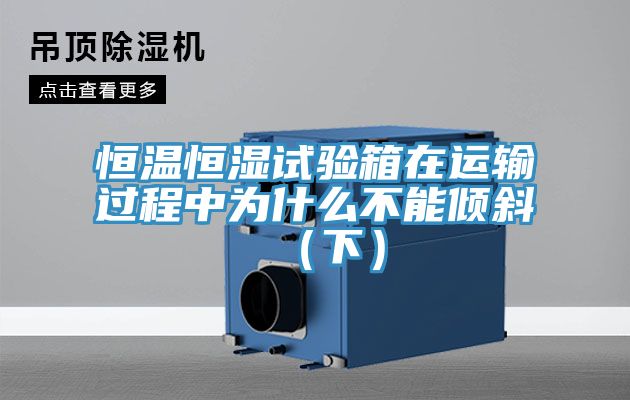 恒溫恒濕試驗箱在運輸過程中為什么不能傾斜(下)